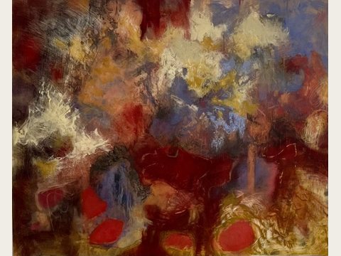 Desert Storm — Oil and cold wax on birch panel