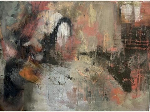 Haunted — Oil and cold wax on birch panel