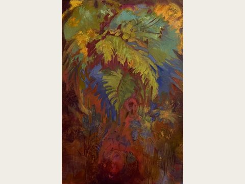 Palm Royale — Oil and cold wax on birch panel