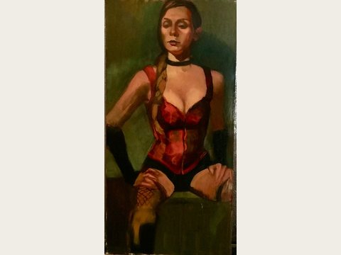 Woman in Red Bodice — Oil on canvas