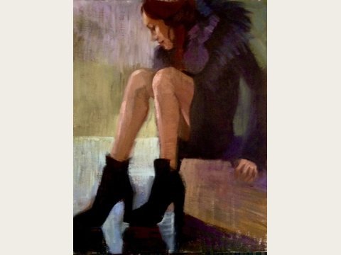 Woman with Boots — Oil on canvas
