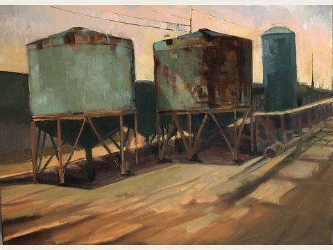 Fertilizer Tanks — Oil on canvas