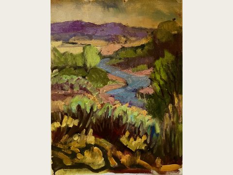 Santa Fe River, Spring — Oil on linen