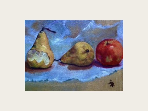 Pears and Apple — Oil on canvas